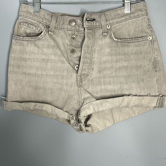 Rag & Bone Maya Highrise Grey  Denim Shorts Sz 27 - Picture 2 of 9